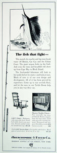 1938 Ad Vintage Abercrombie & Fitch Fishing Equipment Chair Rod Sailfish YYM4