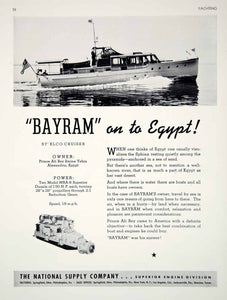 1940 Ad Superior Marine Diesel Engine Bayram Prince Ali Bey Yacht Elco Cruiser