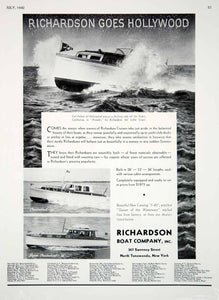 1940 Ad Richardson Cruiser Motor Boat Earl Felton Yacht Prowler North Tonawanda