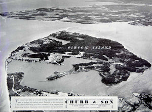 1940 Ad Chubb & Son Marine Insurance Gibson Island Chesapeake Bay MD Aerial View