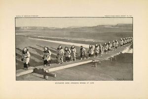 1904 Print Zuni Kianakwe Gods Kachinas Crossing Bridge ORIGINAL HISTORIC ZN1