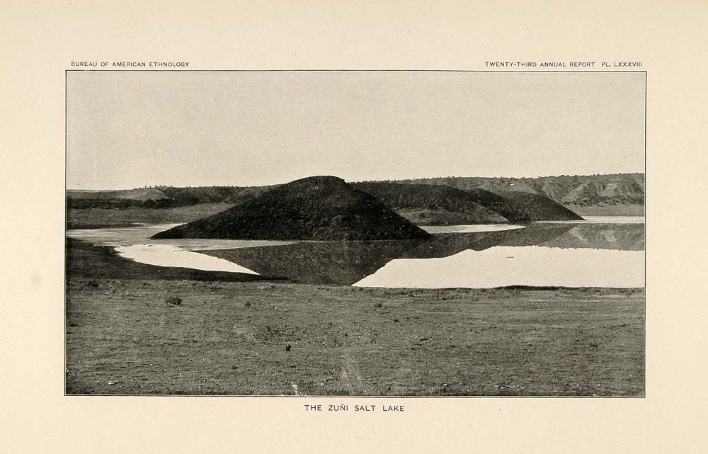 1904 Print Zuni Salt Fence Lake New Mexico Desert - ORIGINAL HISTORIC IMAGE ZN1