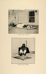 1904 Print Zuni Indian Man Prayer Over Rabbits Deer - ORIGINAL HISTORIC ZN1